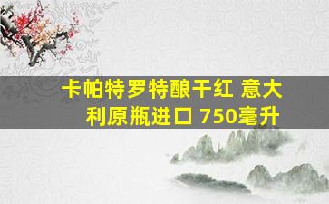 卡帕特罗特酿干红 意大利原瓶进口 750毫升